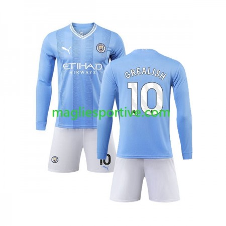 Completo Calcio Manchester City Grealish 10 Bambino Divisa Prima 2023-2024 ML